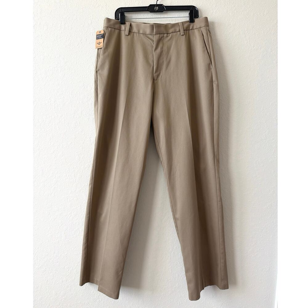 Dockers Signature Khaki Flat Front Individual Fit Waistband Men’s Pants W36 L34